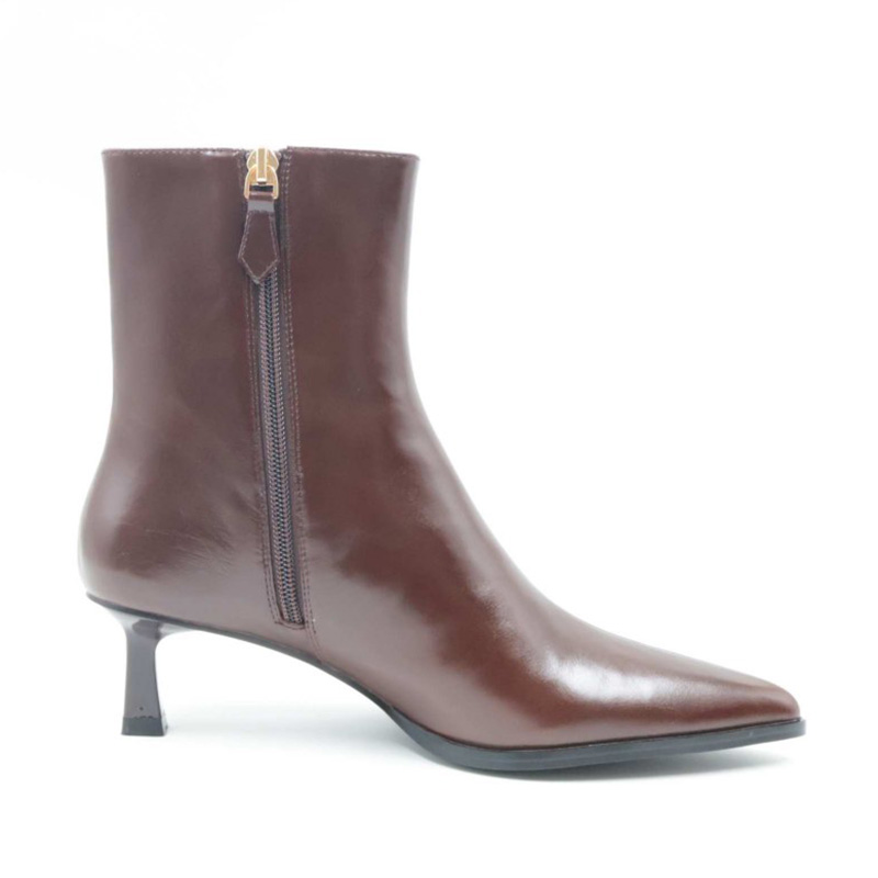 Elizabeth Chocolate Heeled Sock Boots