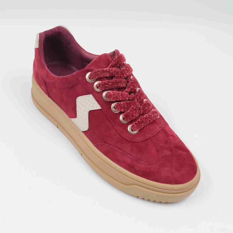Burgandy Suede Block Sneaker