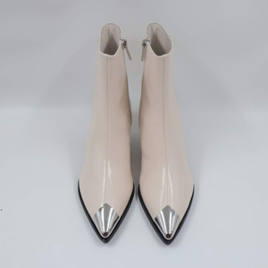 Metal Toe Cap Heeled Ankle Boots