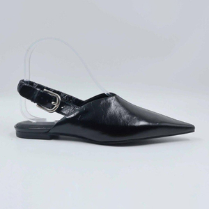 Wrinkle Wax Leather Slig Back Flat