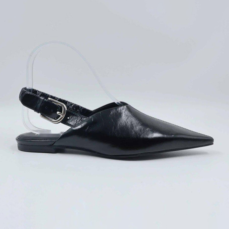 Wrinkle Wax Leather Slig Back Flat