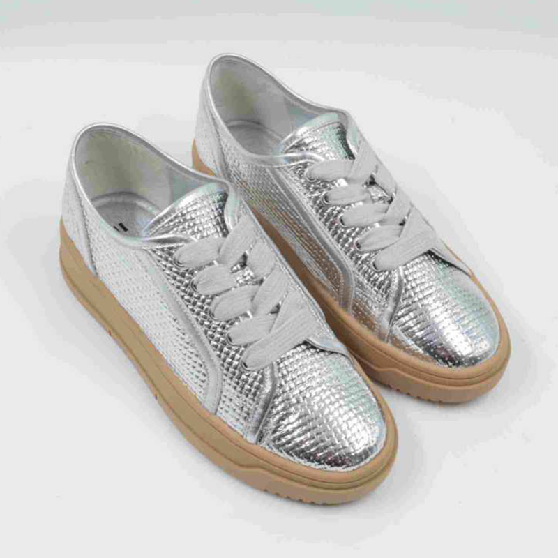 Sparkle Silver Block Sneaker 
