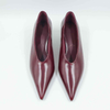 Burgandy Leather Stiletto Heeled Pump